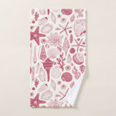 Muscheln in Viva Magenta - Farbe des Jahres 2023 Badhandtuch Set (Handtuch)