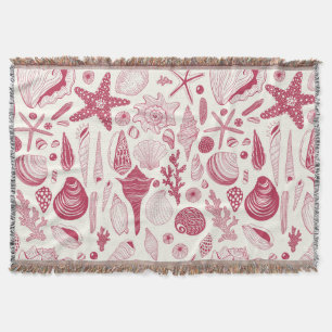 Muscheln in Viva Magenta - Farbe des Jahres 2023 Decke