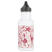 Muscheln in Viva Magenta - Farbe des Jahres 2023 Edelstahlflasche (Rechts)