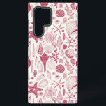 Muscheln in Viva Magenta - Farbe des Jahres 2023 Samsung Galaxy Hülle<br><div class="desc">Handgezeichnet Vektormuster mit Muscheln</div>