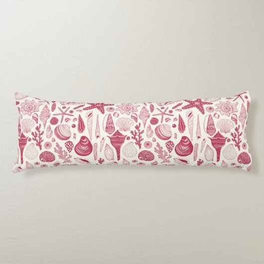 Muscheln in Viva Magenta - Farbe des Jahres 2023 Seitenschläferkissen (Vorderseite)