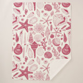 Muscheln in Viva Magenta - Farbe des Jahres 2023 Sherpadecke (Vorderseite)