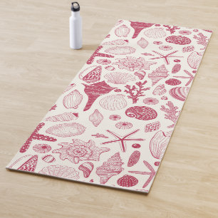Muscheln in Viva Magenta - Farbe des Jahres 2023 Yogamatte
