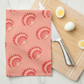 Muscheln - Koralle und Pfirsich Handtuch (Viertel Falte)