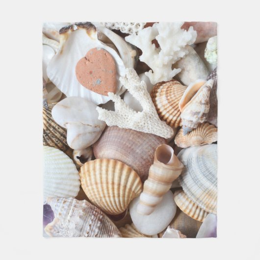 Muscheln Korallenuntergrund Fleecedecke (Vorderseite)
