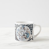 Muscheln Korbteppiche Textur Espresso Tasse (Rechts)