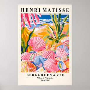 Muscheln-Kunstposter Strand Coastal, Matisse-Stil Poster