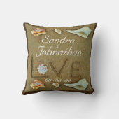 Muscheln & Liebe am Strand - Hochzeitskissen Kissen (Rückseite)