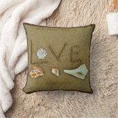 Muscheln & Liebe am Strand - Hochzeitskissen Kissen (Decke)