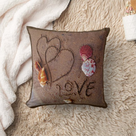 Muscheln & Liebe am Strand - Hochzeitskissen Kissen (Decke)