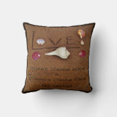 Muscheln & Liebe am Strand - Hochzeitskissen Kissen (Rückseite)