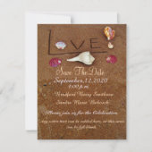 Muscheln & Liebe am Strand Sonderhochzeit Rettete  Save The Date (Vorderseite)