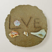 Muscheln Liebe am Strand Zollkissen Rundes Kissen (Vorderseite)