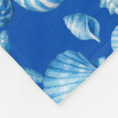 Muscheln. Maritim. Blau Kobalt. Fleece-Decke Fleecedecke (Ecke)