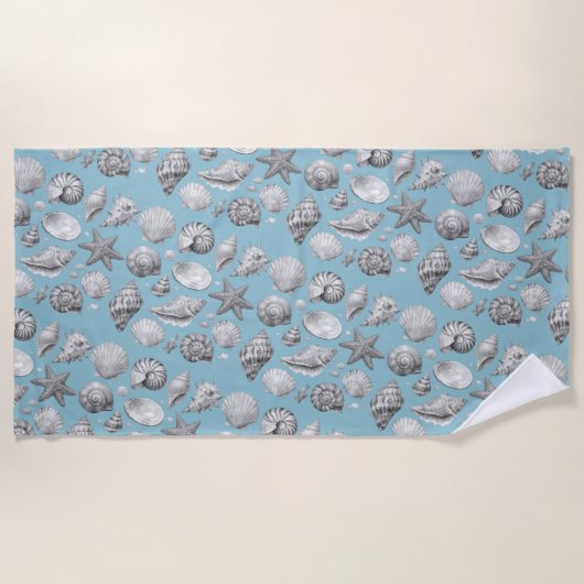 Muscheln. Maritim. Strandtuch (Vorderseite)