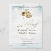 Muscheln, Meer, String Lights Einladung (Vorderseite)