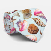Muscheln Meereslebewesen Muster Krawatte (Gerollt)