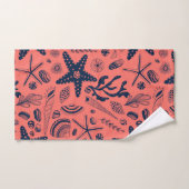 Muscheln mit Korallenhintergrund Badhandtuch Set (Handtuch)