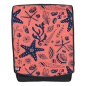 Muscheln mit Korallenhintergrund Rucksack (Vorderseite)