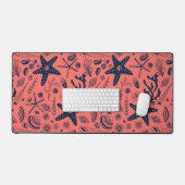 Muscheln mit Korallenhintergrund Schreibtischunterlage (Tastatur & Maus)