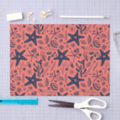 Muscheln mit Korallenhintergrund Seidenpapier (Handwerk)