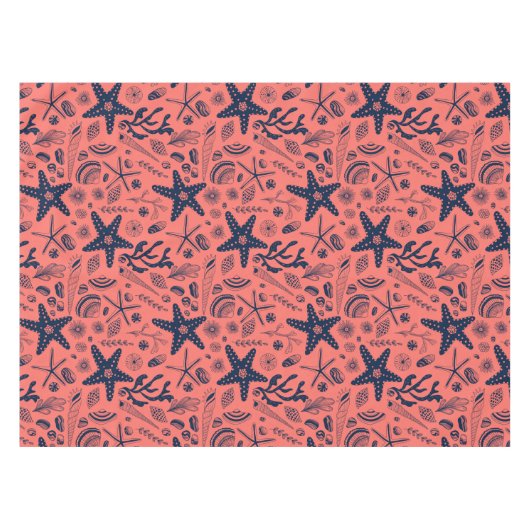 Muscheln mit Korallenhintergrund Tischdecke (Vorderseite (Horizontal))
