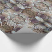 Muscheln-Muster, benutzerdefinierter Text mit Lieb Geschenkpapier (Ecke)