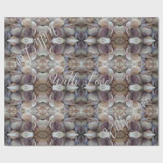 Muscheln-Muster, benutzerdefinierter Text mit Lieb Geschenkpapier (Flach)