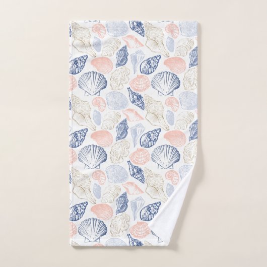 Muscheln Nahtloses Muster Badhandtuch Set (Handtuch)
