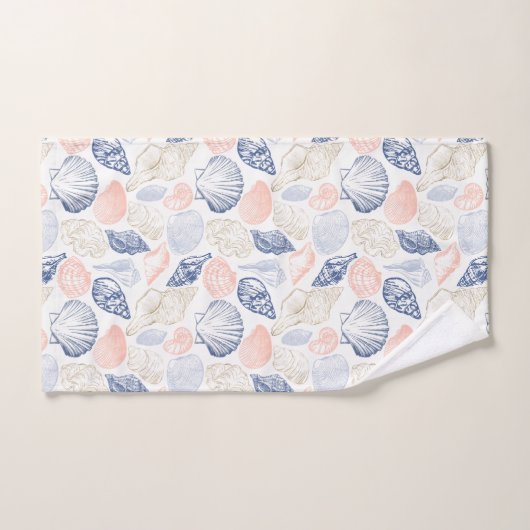 Muscheln Nahtloses Muster Badhandtuch Set (Handtuch)