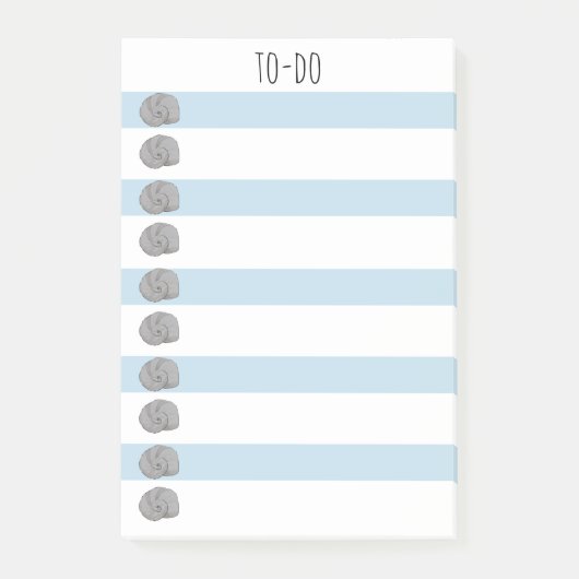 Muscheln Nautical Blue und White To-Do-Liste Post-it Klebezettel (Vorderseite)