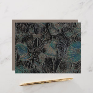 Muscheln Ocean Beach Aquamarin Black Art Decoupage