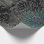 Muscheln Ocean Beach Aquamarin Black Art Decoupage Geschenkpapier (Ecke)