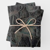 Muscheln Ocean Beach Aquamarin Black Art Decoupage Geschenkpapier Set (Beispiel)