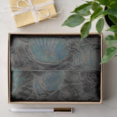 Muscheln Ocean Beach Aquamarin Black Art Decoupage Seidenpapier (Geschenk)