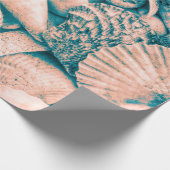 Muscheln Ocean Beach Aquamarin Vintage Dekoupage Geschenkpapier (Ecke)