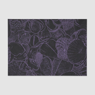 Muscheln Ocean Beach Bright Lila Black Sketch Seidenpapier