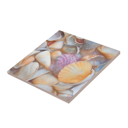 Muscheln Ocean Beach Decoupage Art Design Fliese (Seite)
