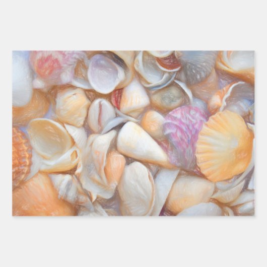 Muscheln Ocean Beach Decoupage Art Design Geschenkpapier Set (Vorderseite 3)