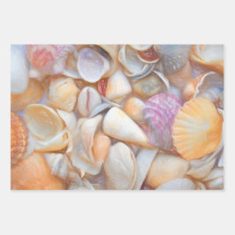 Muscheln Ocean Beach Decoupage Art Design Geschenkpapier Set