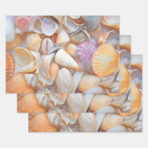 Muscheln Ocean Beach Decoupage Art Design Geschenkpapier Set