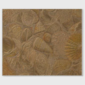 Muscheln Ocean Beach Gold Elegantes Design Geschenkpapier (Flach)