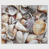 Muscheln Ocean Beach Schönes Deko Geschenkpapier (Flach)