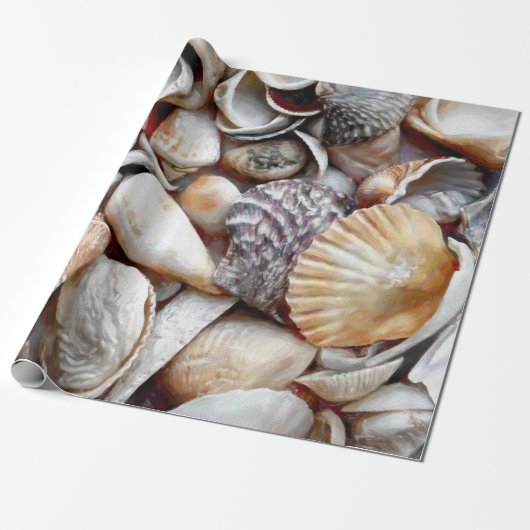 Muscheln Ocean Beach Schönes Deko Geschenkpapier (Ungerollt)
