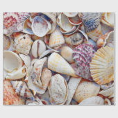Muscheln Ocean Beach Wasserfarbendekoutierung Geschenkpapier (Flach)