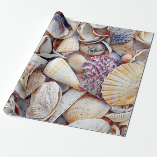 Muscheln Ocean Beach Wasserfarbendekoutierung Geschenkpapier (Ungerollt)