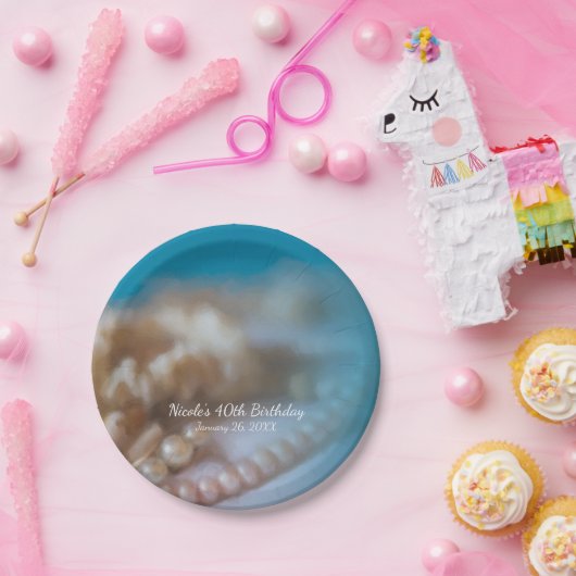 Muscheln & Perlen Elegante Teller am Strand (Party)