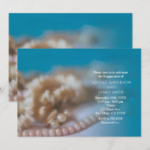 Muscheln & Perlen Eleganter, bemalt Strand Einladu