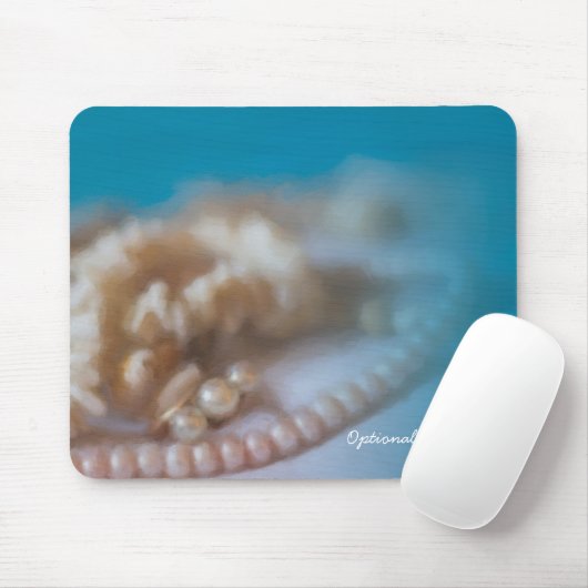 Muscheln & Perlen Eleganter gestrichener Strand Mousepad (Mit Mouse)
