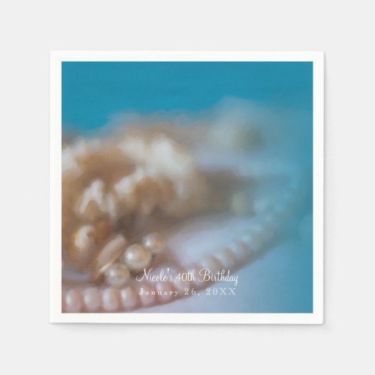 Muscheln & Perlen Eleganter Wedding Jewels Beach Serviette (Vorderseite)